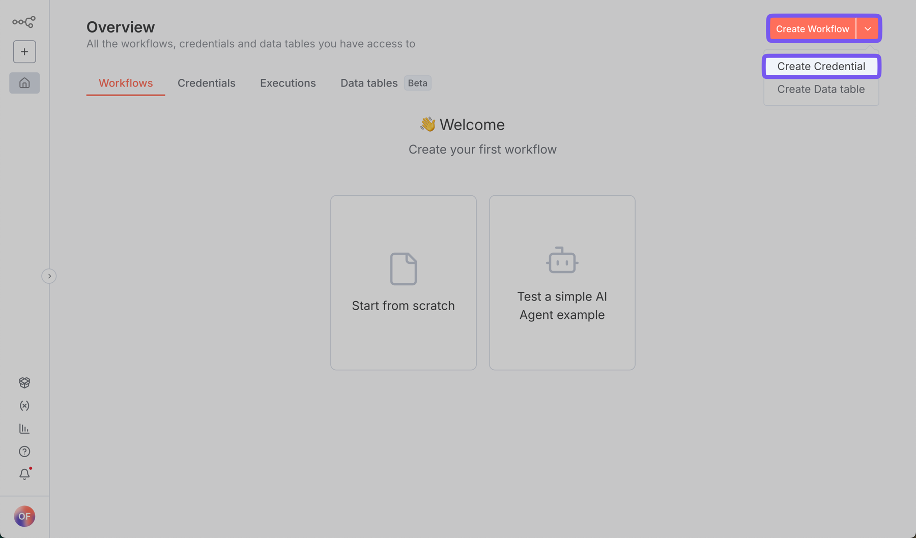 Add credentials